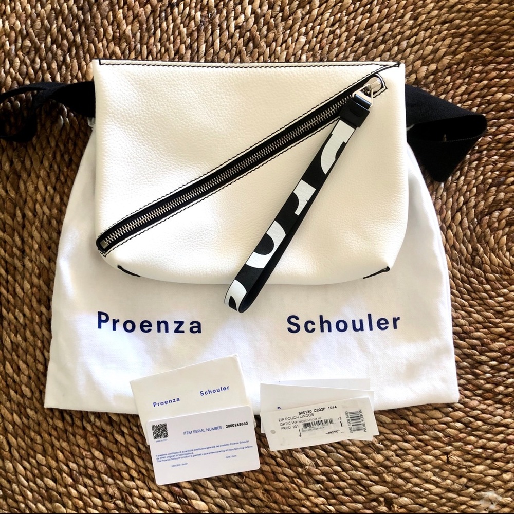 Proenza Schouler Zip Pouch. Black and white.
